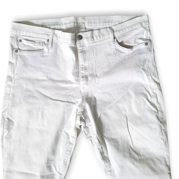 Gap 1969 Stretch True Skinny Ankle White Midrise Jeans Women Sz 35 R - Picture 5 of 8